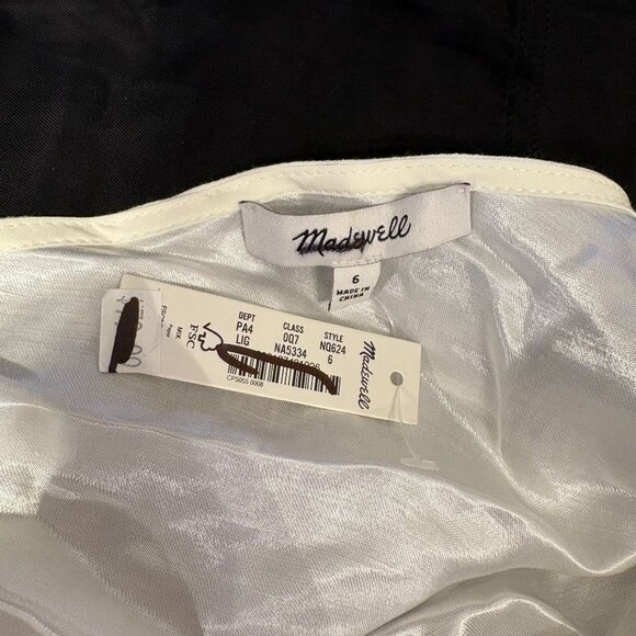 Madewell One-Shoulder Midi Dress Women's Size 6 in Lighthouse White NWT! - Picture 6 of 7